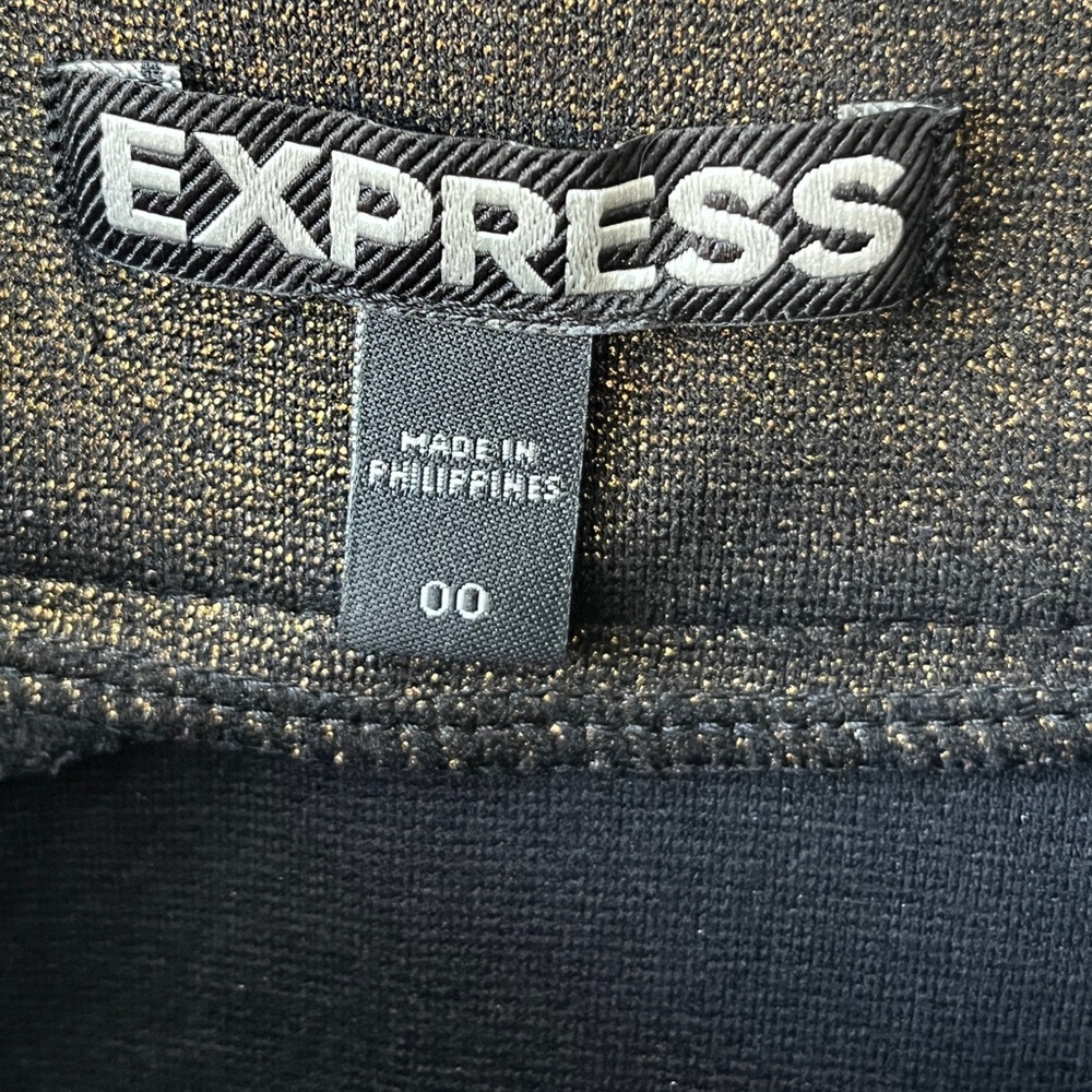 Express Bandage Mini Skirt Metallic Gold Size 00 - Picture 8 of 11